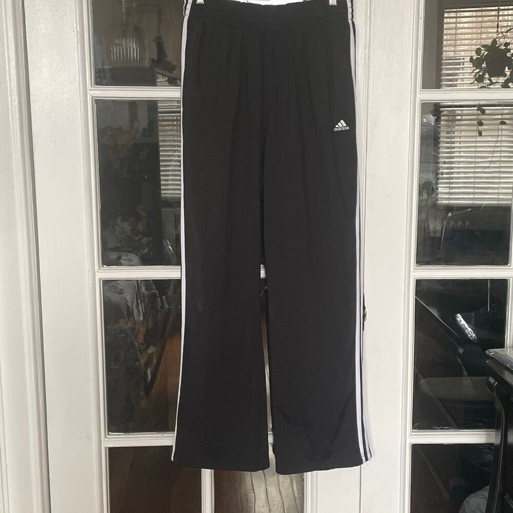 Adidas Unisex men’s women black sweat pants track pants size large